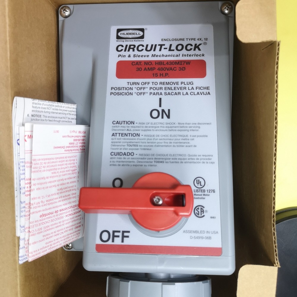 Hubbell Mechanical Interlock Device HBL430MI7W