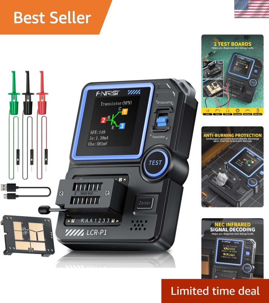 Versatile Transistor Tester & Capacitor Meter with Smart Auto-Identification