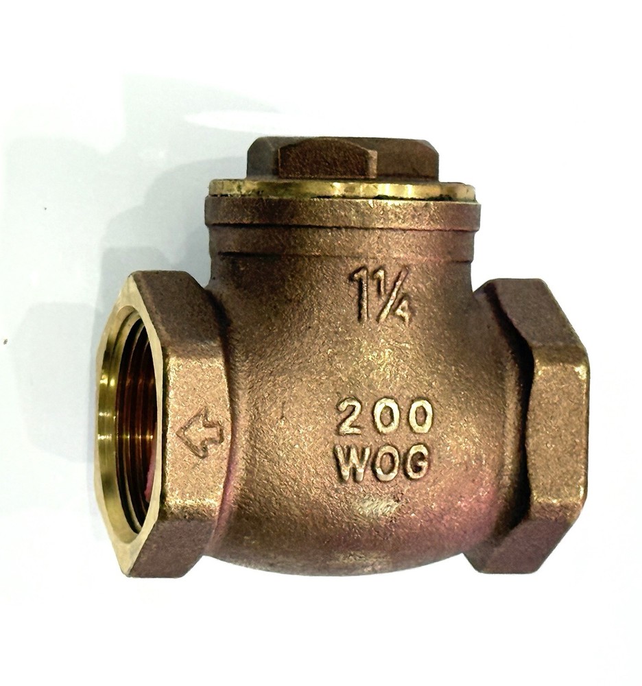 BRASS SWING CHECK VALVE 1-1/4"THREADED 200 WOG LEGEND