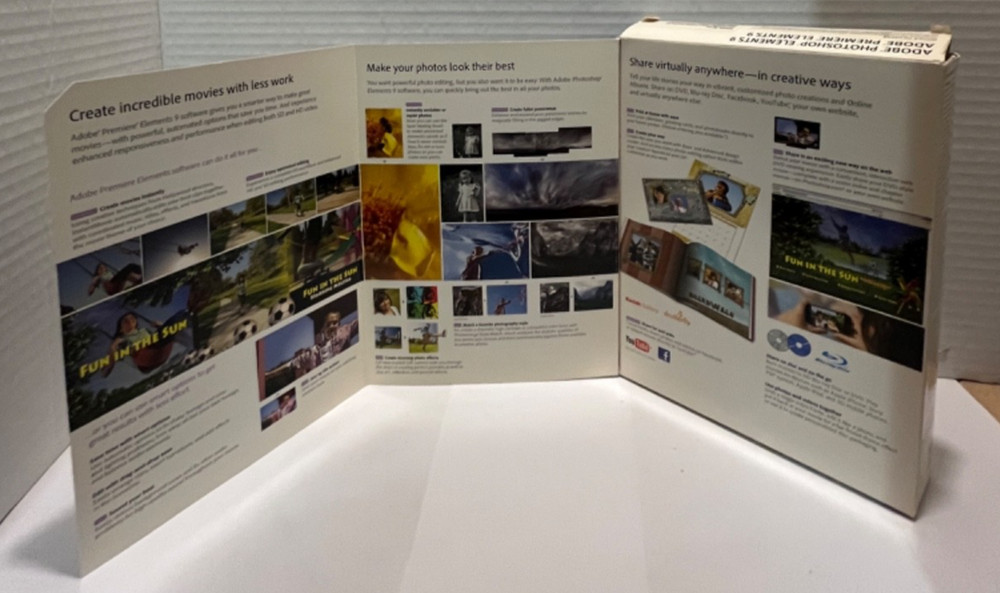 Adobe Photoshop Elements 9 & Premiere Elements 9 Bundle PC/Mac Complete w/ Seria