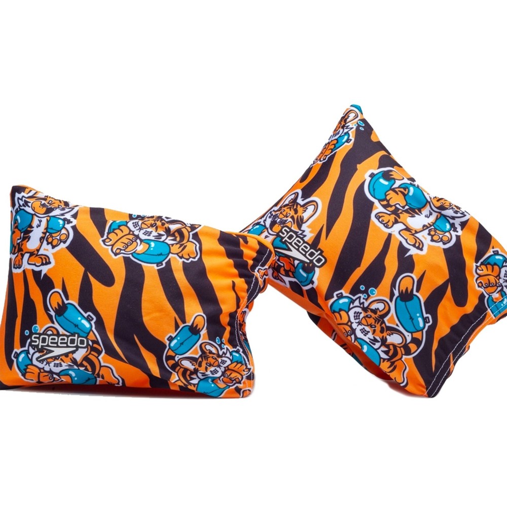 Speedo Junior Fabric Arm Band - Fluo Orange Tiger Splash