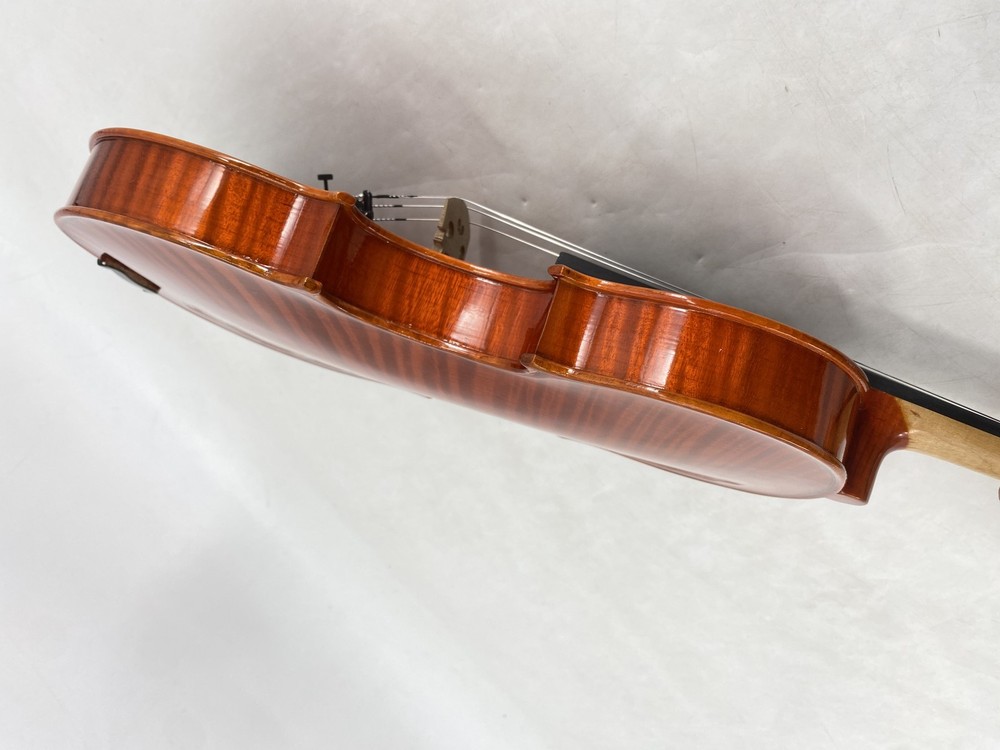 Premium 4/4 Violin Handmade One-Piece Flamed Maple Back Case Bow & Shoulder Rest