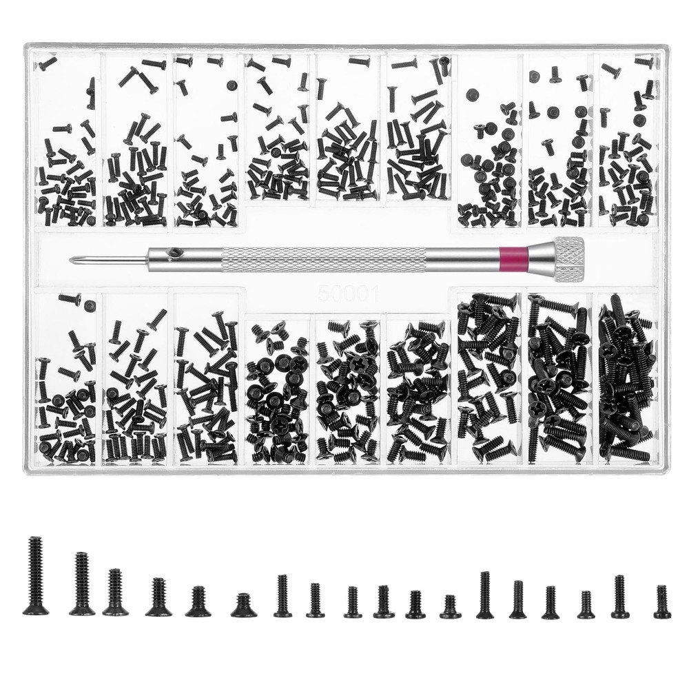 500 Pcs Tiny Micro Repair Screw Kit, Small Replacement Screws with Screwdrive...