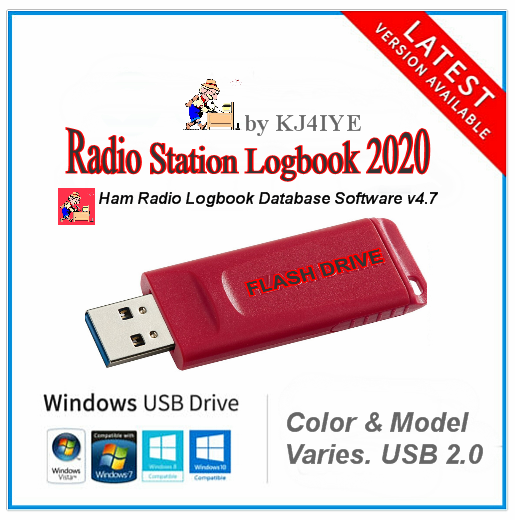 Computer Radio Log Book Database Software v4.7b on USB Flash Drive - KJ4IYE