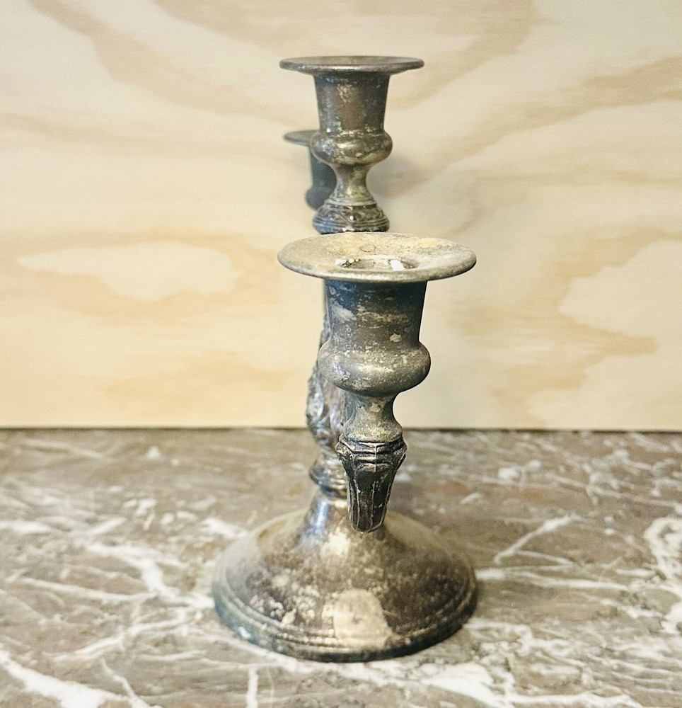 Vintage Silver Plated Three Branch Candleholder