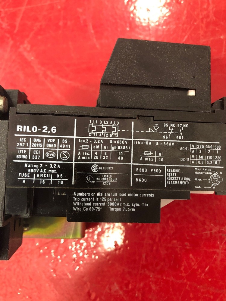 AGUI Overload Relay RILO-2,6 3.2 Amp 600 Volt