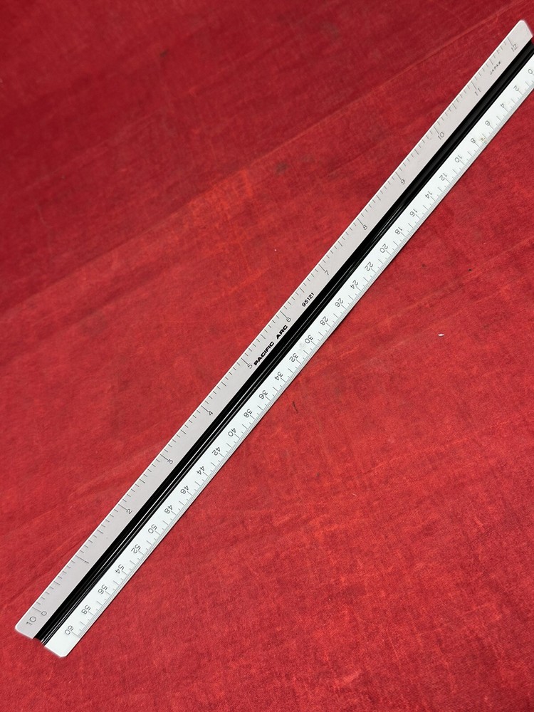 Pacific Arc Architect Ruler 95120 JAPAN Drafting Scale Triangle Trianguler Ruler