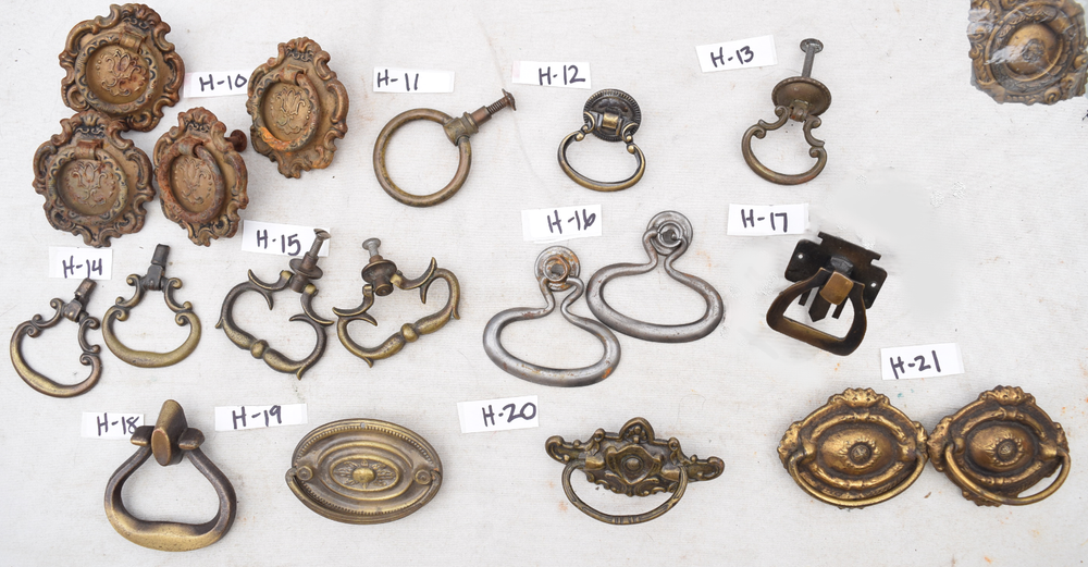 SALVAGED Single Post HARDWARE Vintage & Antique Cabinet/Drawer DROP RING PULL(S)