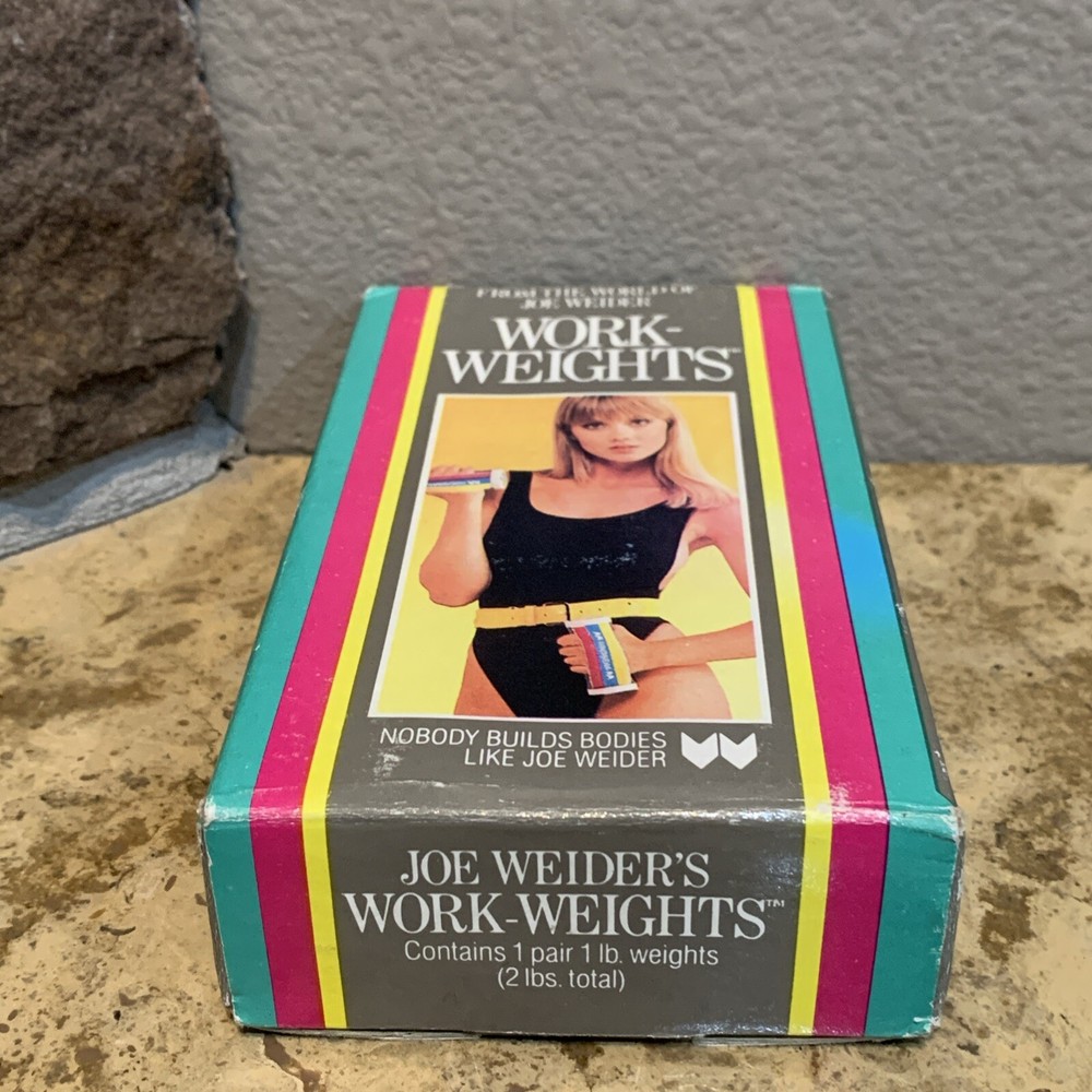 Joe Weider Hand Work Weights Two 1 lb Weights Vintage In Box