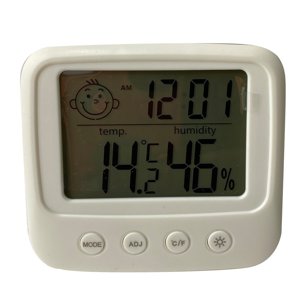 Electronic LCD Display Thermometer Hygrometer with Time Clock -50~70°C
