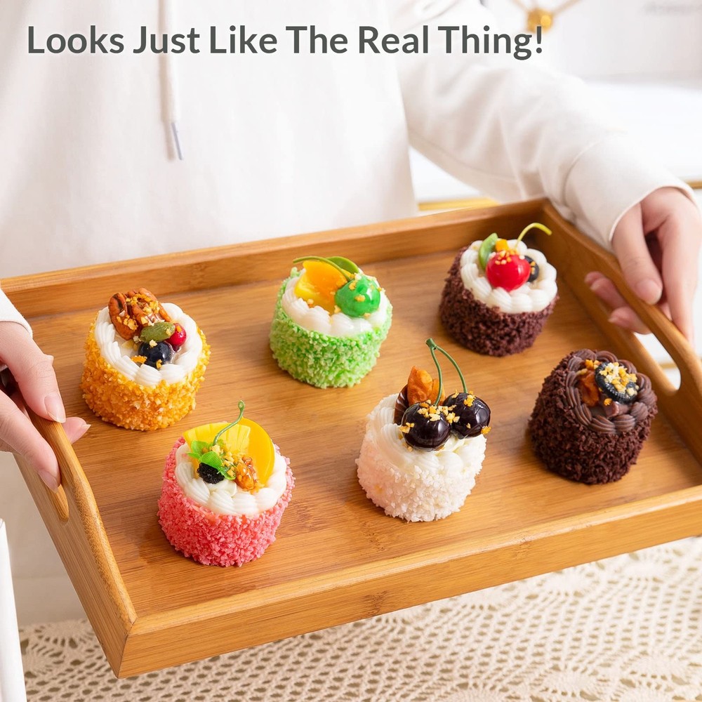 Joeabor 6 Pack Fake Cupcakes, Artificial Cupcakes for Display, Multi Color