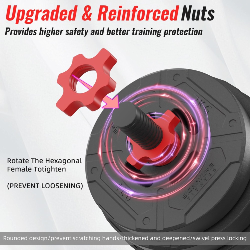 Fitvids Multi-Functional Changeable Dumbbell Adjustable Weights, 40LBS, 4 in 1