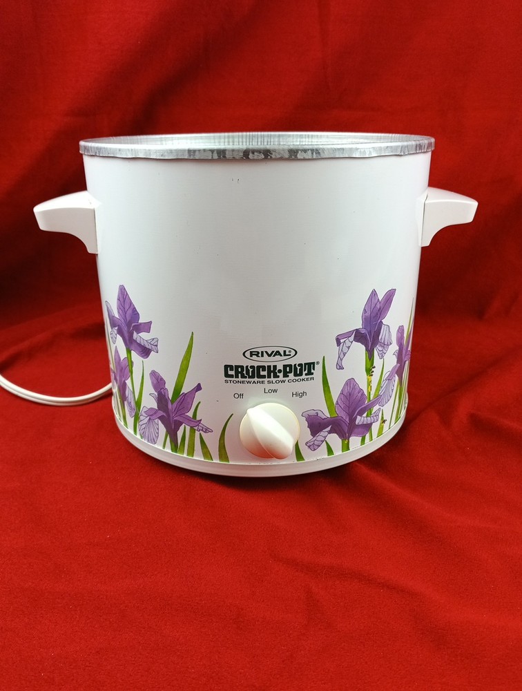 3150 Rival Crock Pot Replacement Base Only Part Purple Irises Tested Works