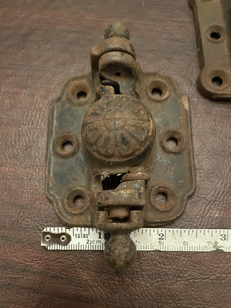 Antique Cast Iron Spring Loaded Screen Door Hinge Hardware by Sargent, Stover