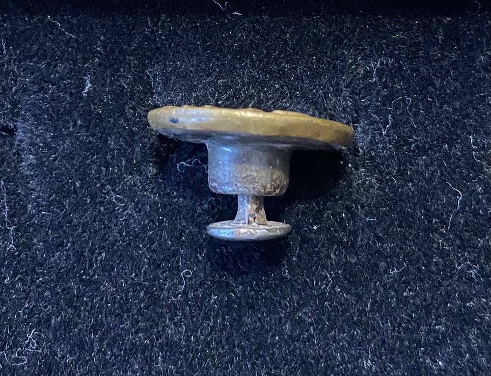 Antique Overall Button Blue Jay