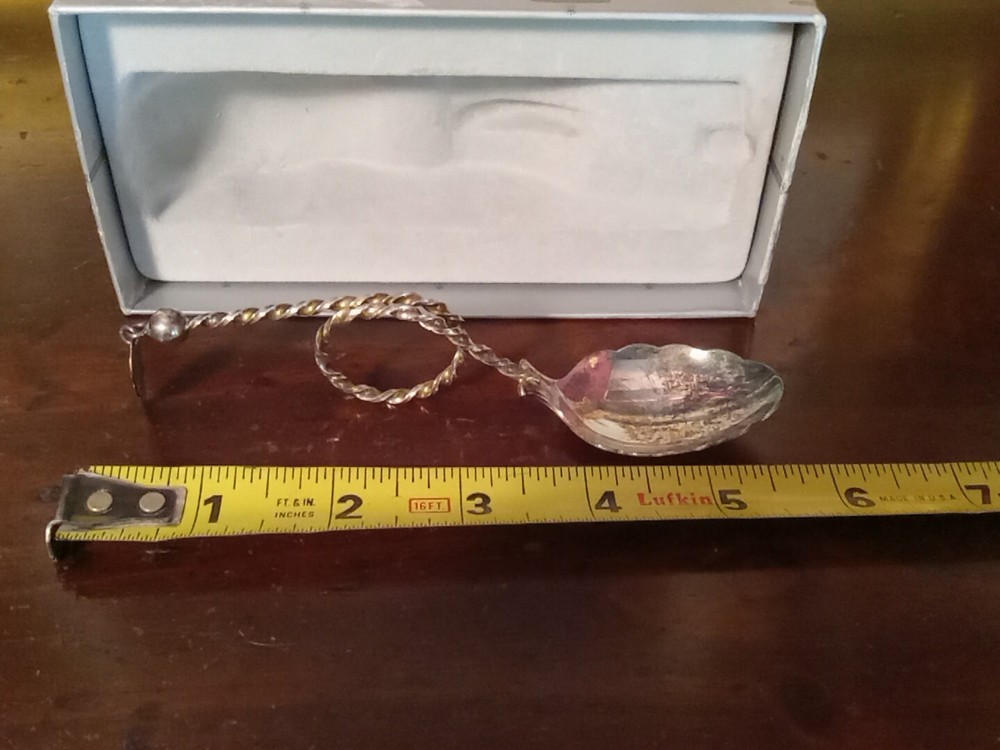 Vintage DAVID ANDERSEN 830 Silver Norwegian Twisted Spoon With Original Box