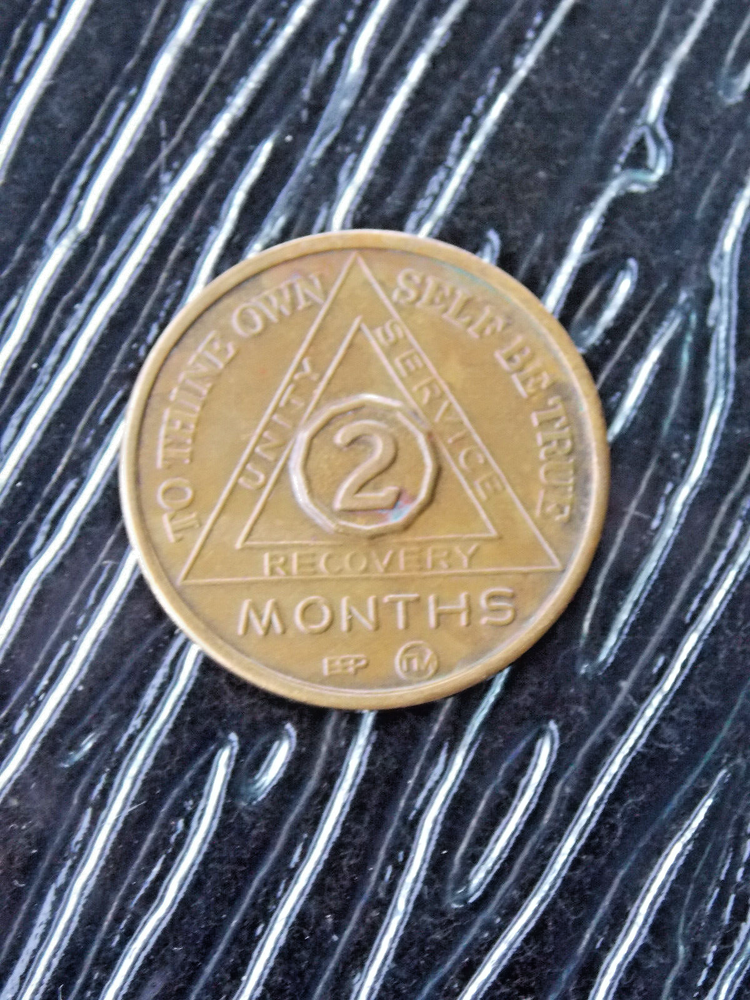 Alcoholics Anonymous 2 Months AA Medallion Chip Coin Token, #2