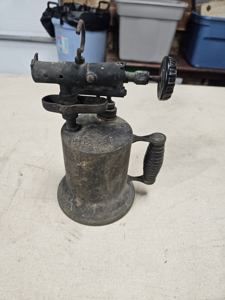 Hand Blow Torch Antique Vintage Brass