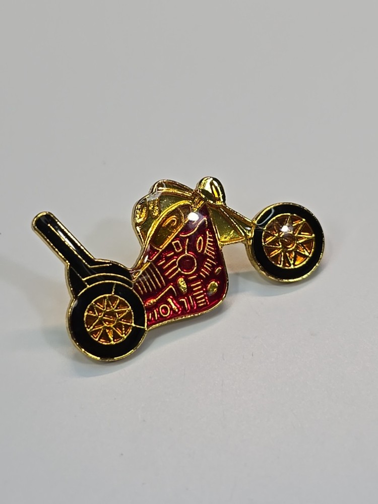 Red Chopper Motorcycle Lapel Pin Small Size