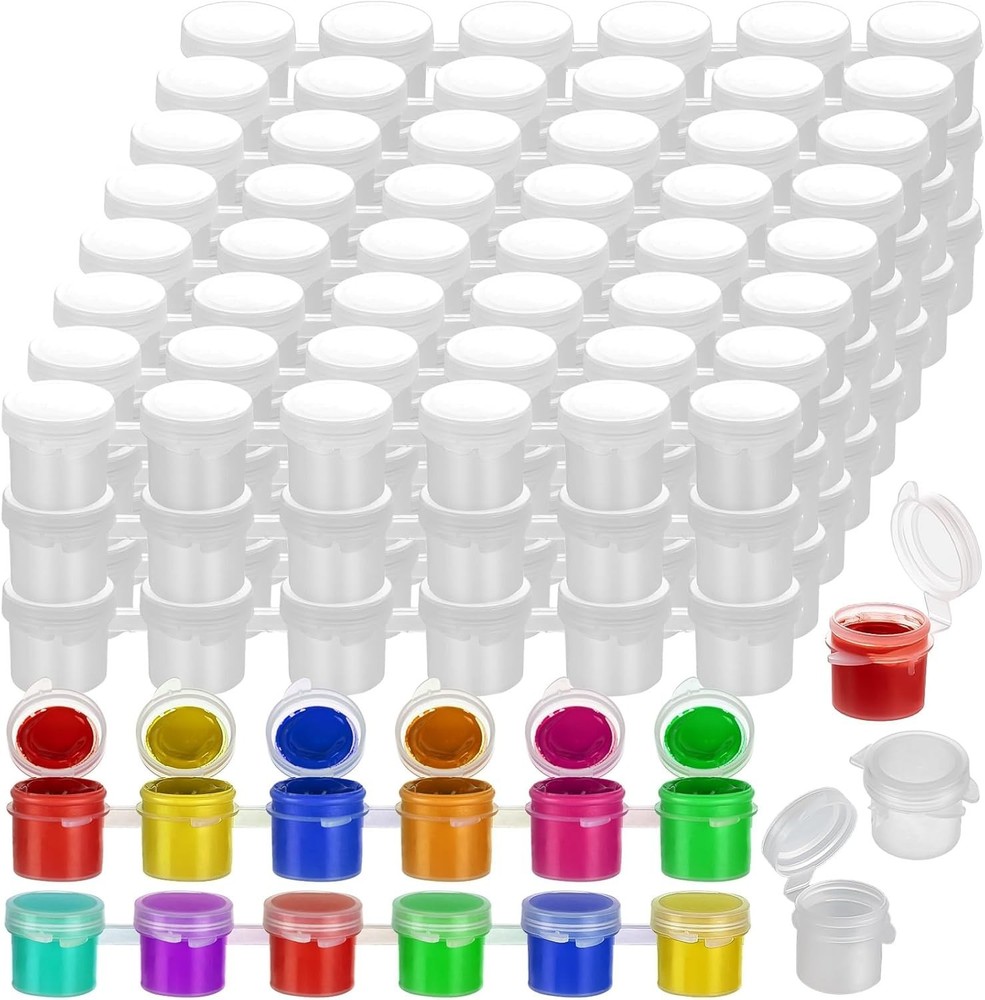 150 White Glossy Paint Pot Containers