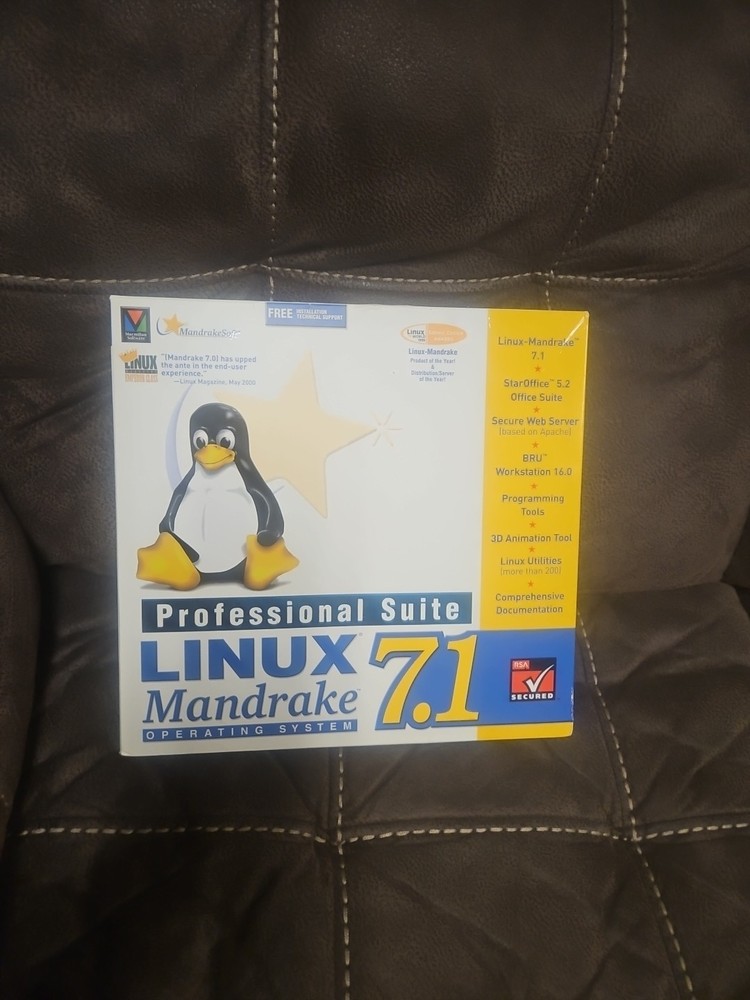Linux Mandrake 7.1 Complete Big Box NIB 2000 Vintage Software