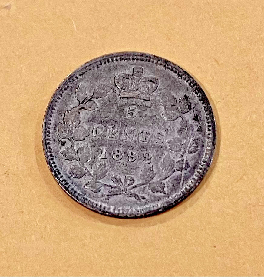 1892 CANADA 5 CENTS, Extra Fine