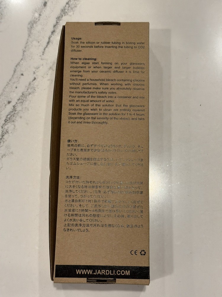 Glass co2 Carbon Dioxide Aquarium Diffuser Jardli - in box.