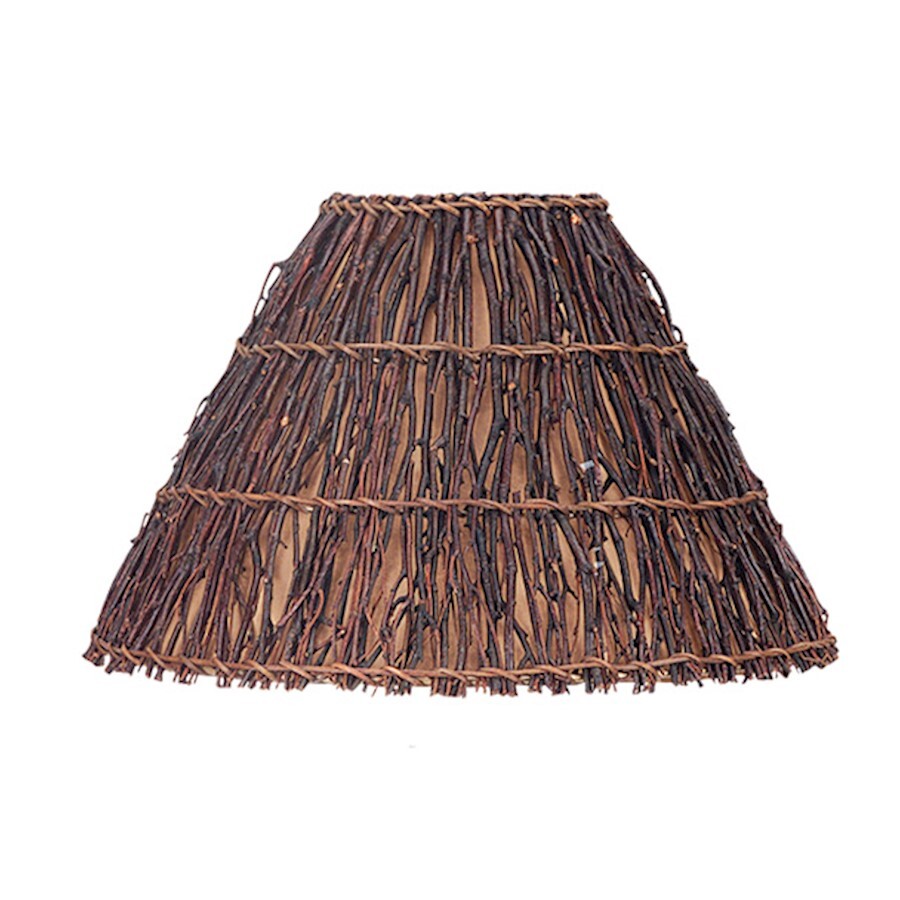 Cal Lighting Round Hard Back Twig Shade, Wicker - SH-8018