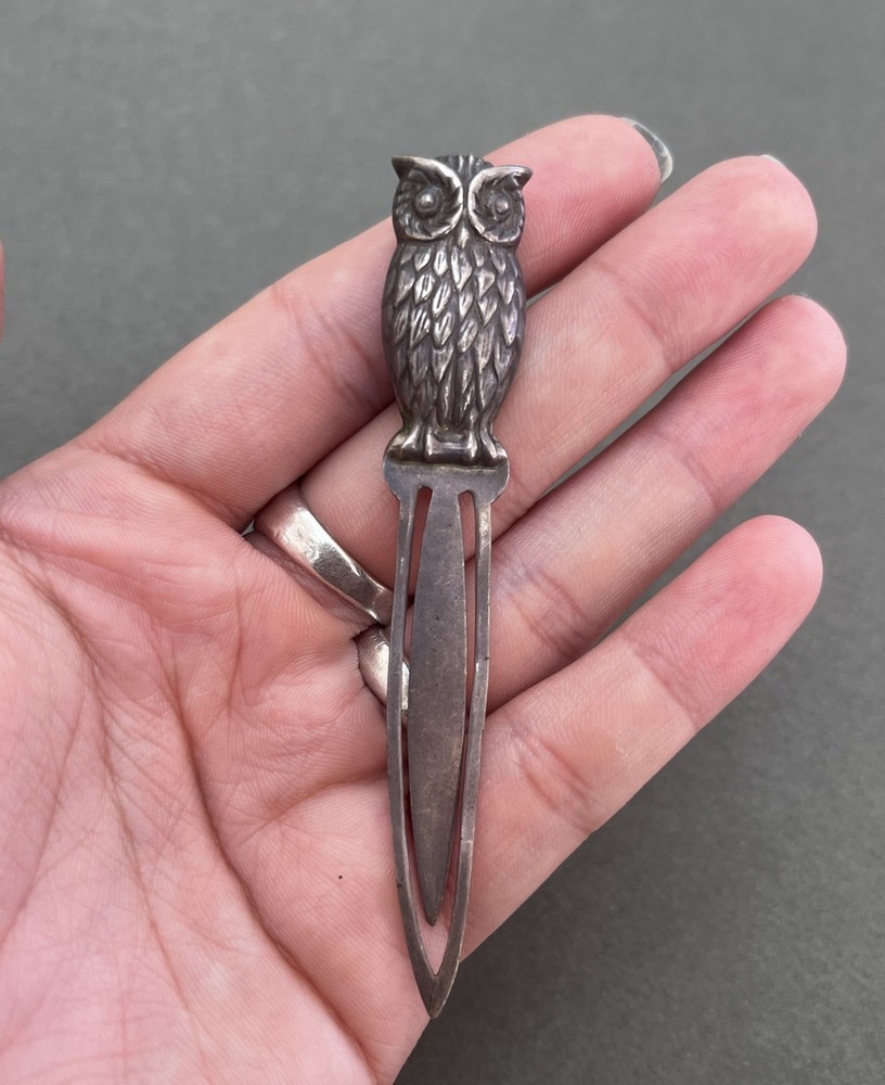 Vintage Owl Silver Bookmark