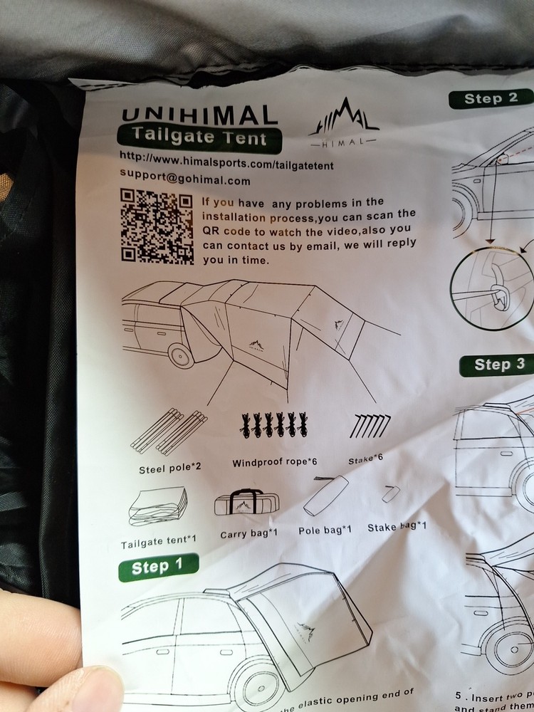 Unihimal Tailgate Tent for Camping  Gray/Black