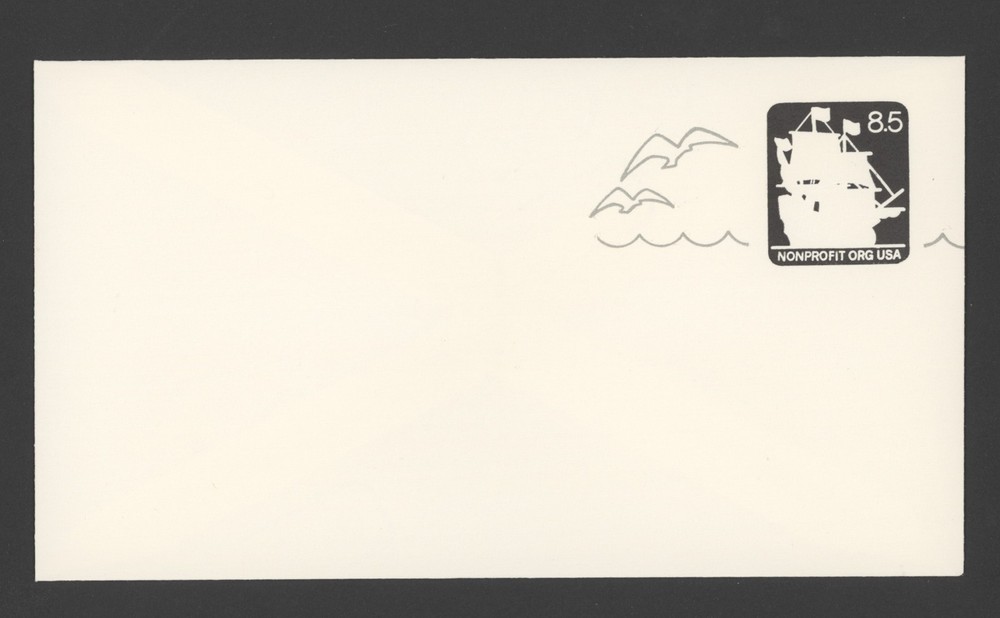 1986 Scott #U610, 8.5c Mayflower, Mint Entire on #6 Solid Envelope