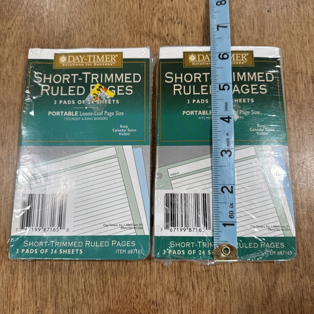 x2 Day-Timer #87165 Refill NOTES PAGES New Sealed