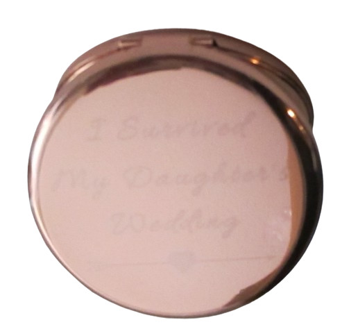 I Survived My Daughters Wedding Copper/Rose Gold 2 Mirror Compact w/Case