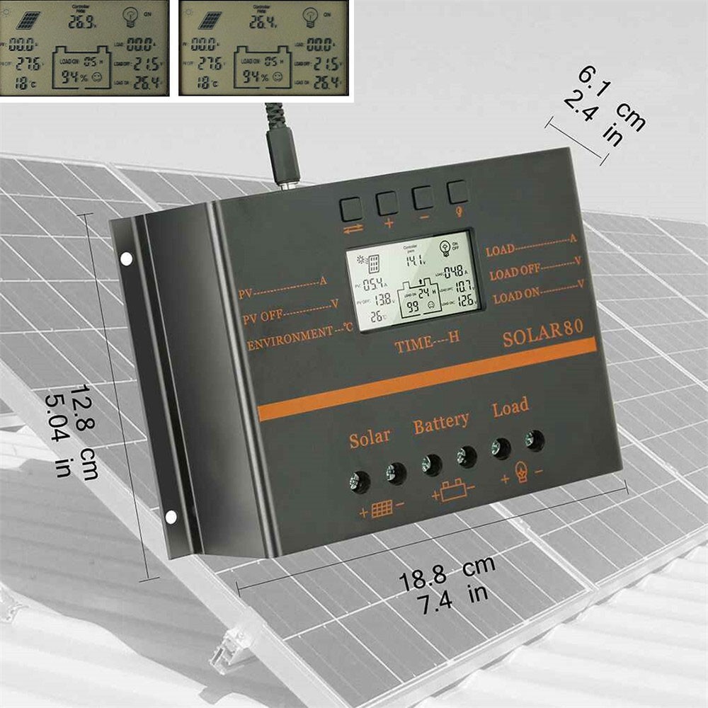 Solar Charge Controller 80A Solar Panel Charge Regulator Photovoltaic Generation