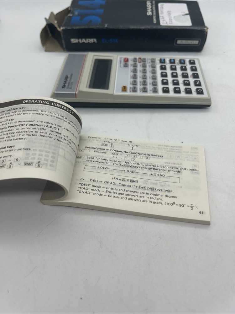Sharp Vintage Scientific Calculator EL-514 In Box W/Manual Working