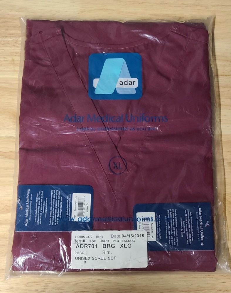 Adar Unisex Scrub Set V-Neck Scrub Top & Pants