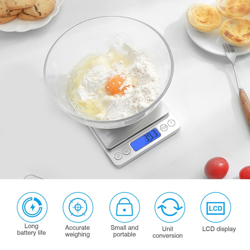 3000g / 0.1g electronic jewelry precise LCD scale mini kitchen scale