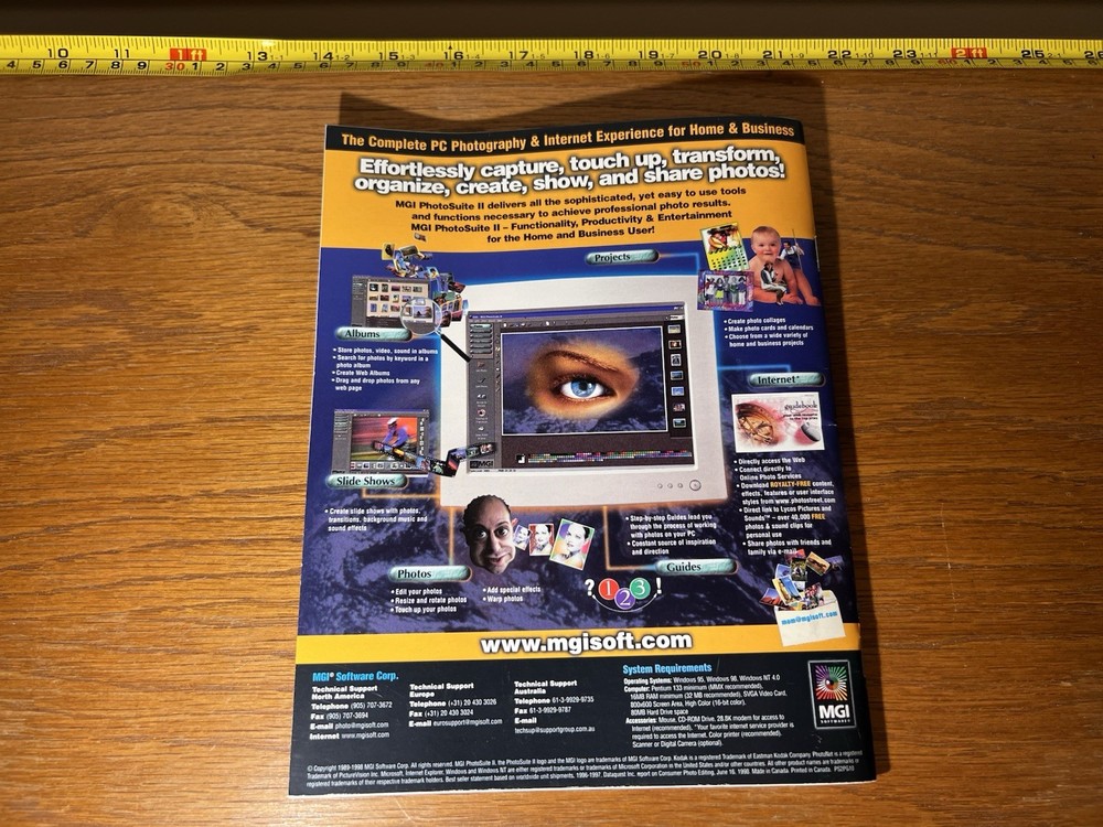 MGI Photosuite 2 II PC Image Editing Software CD ROM & Manual Windows 95 98