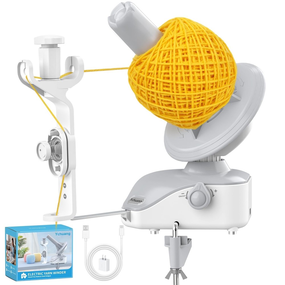 Automatic Electric Yarn Ball Winder - Compact Wool Spinner with Adjustable Speed