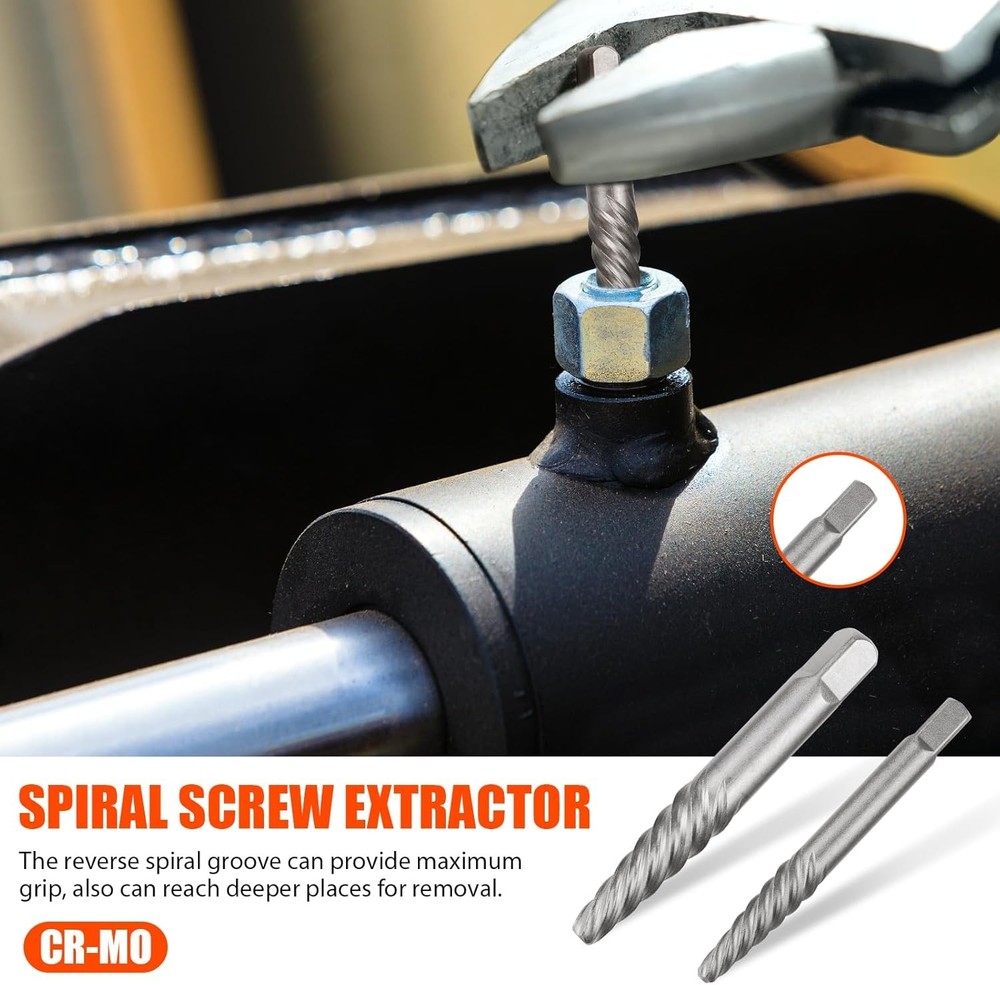 14pc Screw Extractor Set Left Hand Drill Bits Easy Out Bolt Remover Kit