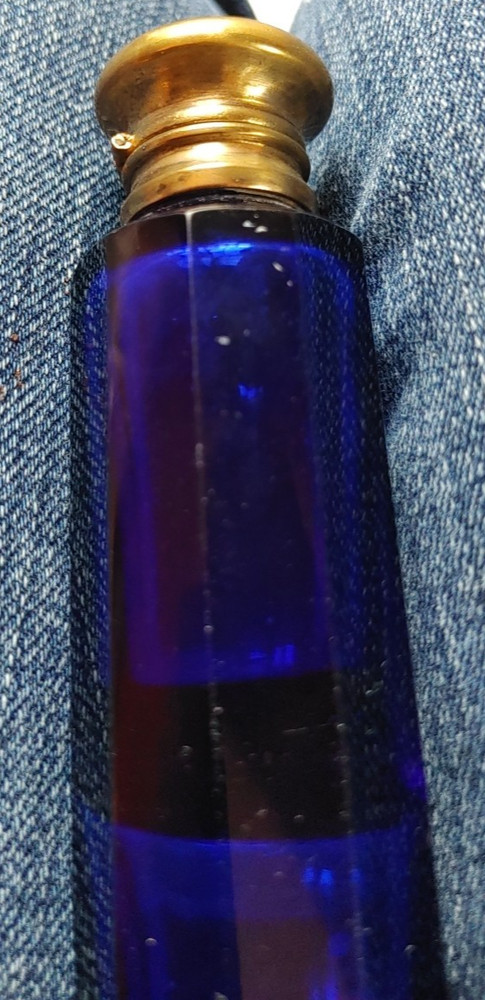 Victorian Cobalt Blue double-ended "lay-down" Perfume Bottle