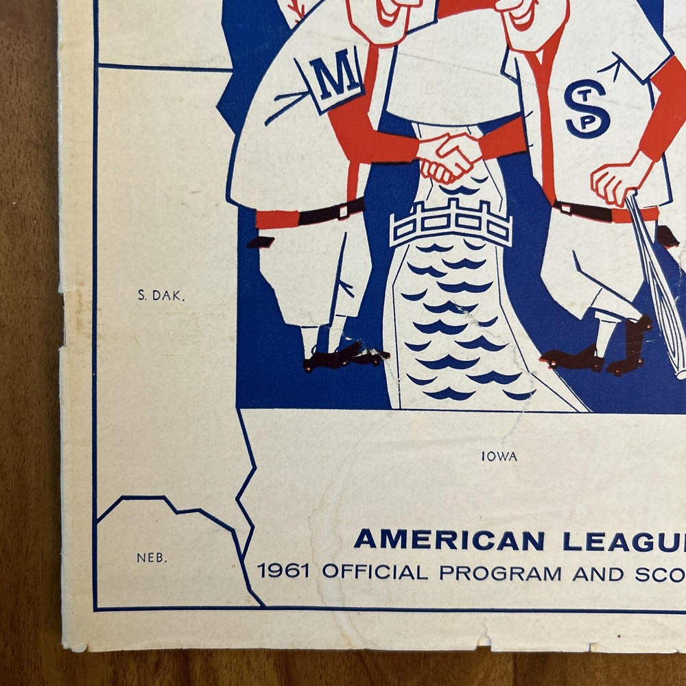 1961 Minnesota Twins First Home Game Series Program v Senators - Scored