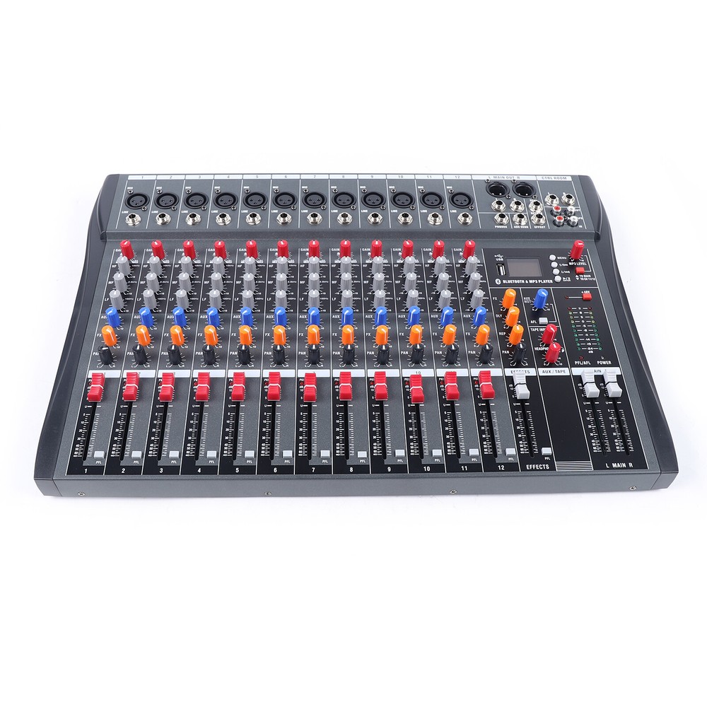 12 Channel Powered Bluetooth Studio Mixer Digital Mixer Mixing Console USB New