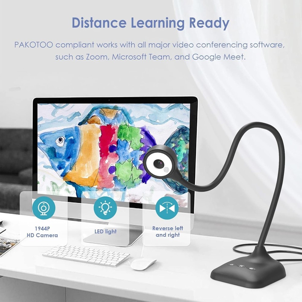 All-in-One USB Document Camera & Webcam with Auto Focus for Seamless Learning