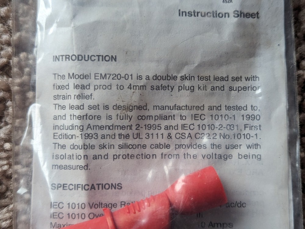 MAC Tools EM720-01 Double Skin, Test Lead Set