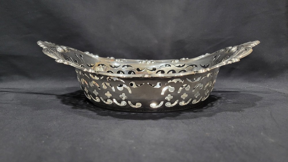 Vintage Gorham Sterling Silver Pierced Oval Bowl
