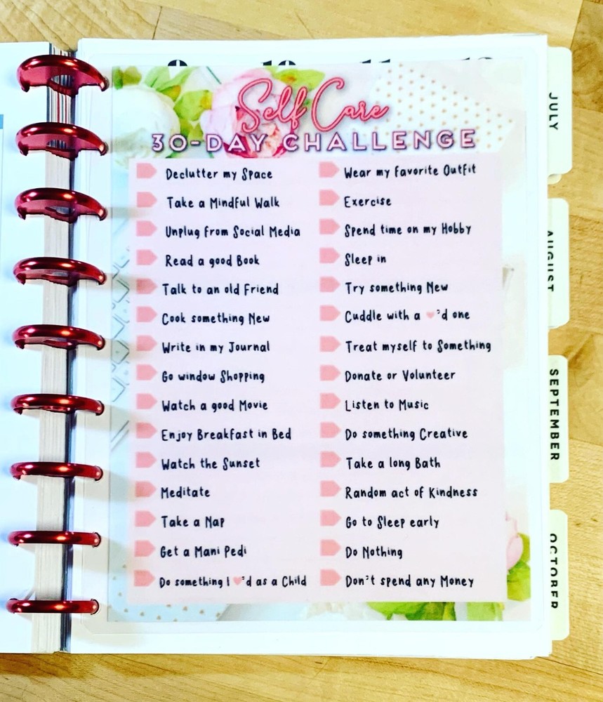 Self Care 30 Thirty Day Challenge Dashboard 4 use w/ Classic HAPPY Planner~