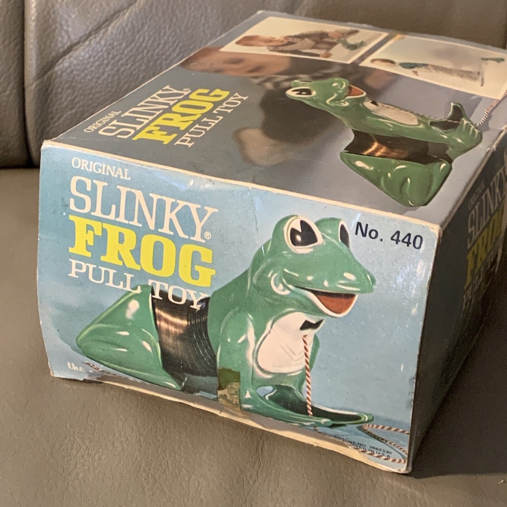 Vintage Original Slinky Frog Pull Toy #440