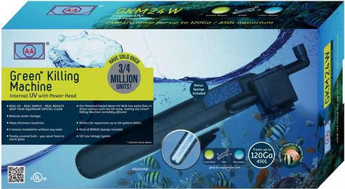 AA Aquarium 24 Watt Green Killing Machine Internal UV Sterilizer