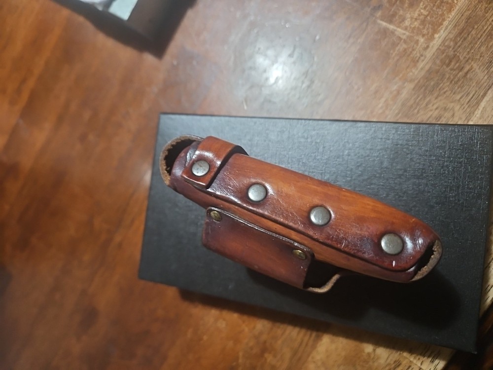 Tooled leather Cigarette case With Lighter Sleeve Vintage